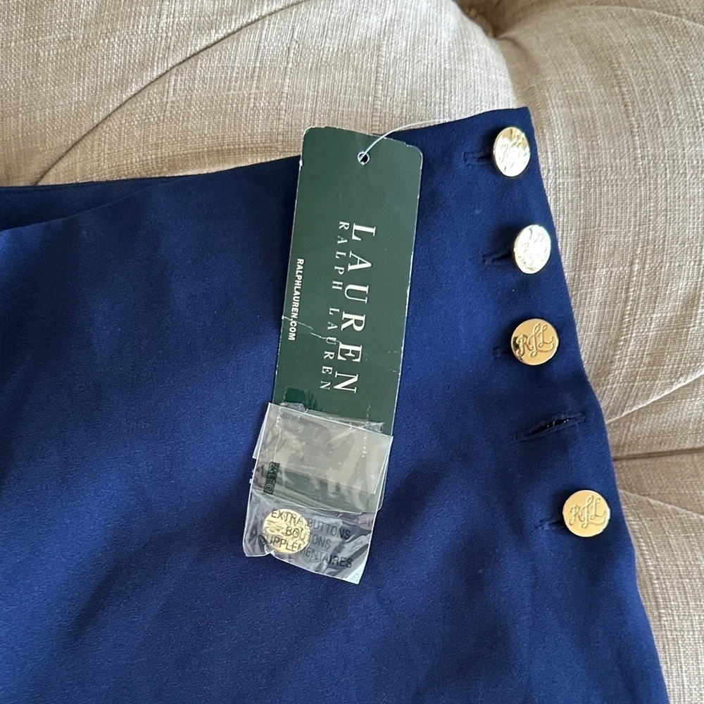 Ralph Lauren Royal Blue Pants with Gold Button Accents